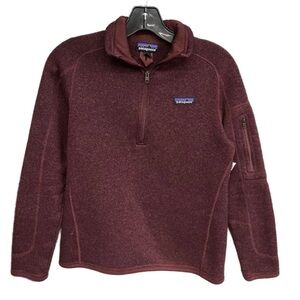 Patagonia better sweater 1/4 zip fleece in maroon size small chicory red